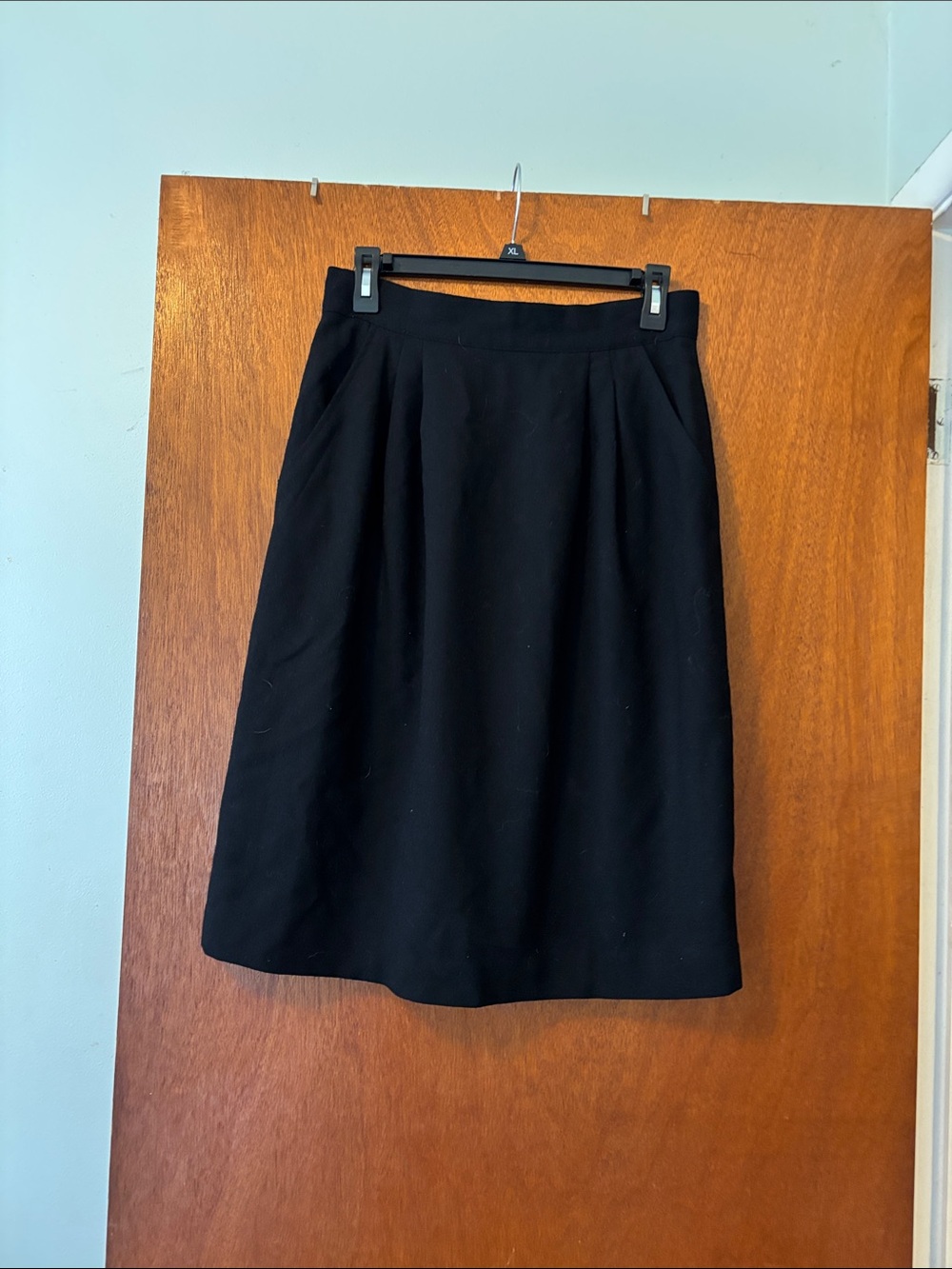 Women’s Black A-Line Wool Skirt by Pinstripes Petite